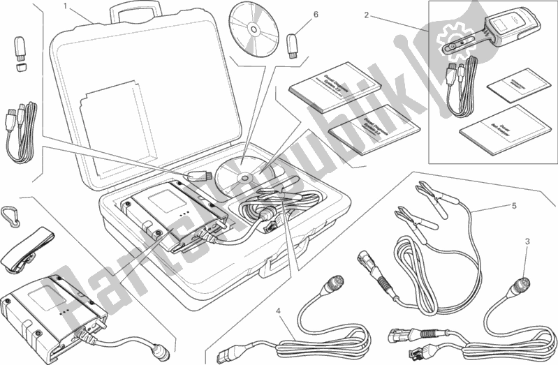 All parts for the Dds (2) Tester of the Ducati Multistrada 1200 ABS Thailand 2014